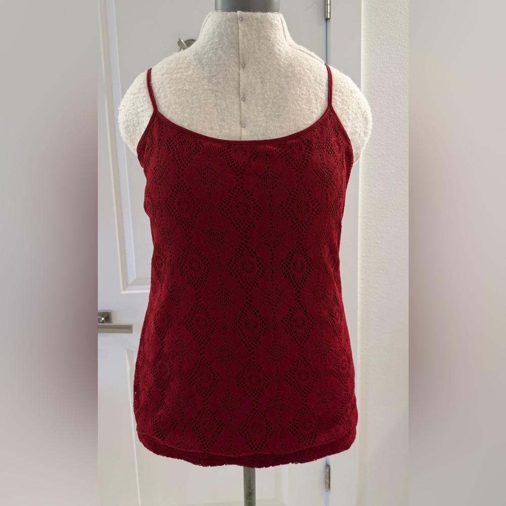 Ann Taylor - Red Crochet Knit Cami Top‎